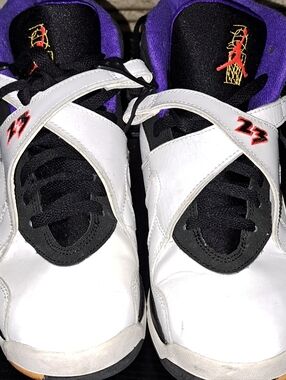 Jordan Kids Sneakers White Black Purple Accent